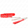 Kink - Collar Con Correa 65 Cm Remache Anilla Rojo Ajustable 36-50 Cm X 3.8 Cm de Kink Collar & Gag | Piumer