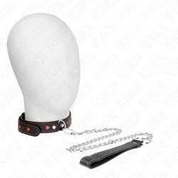 Kink - Collar Con Correa 65 Cm Detalles Corazón 52.5 X 2.5 Cm de Kink Collar & Gag | Piumer