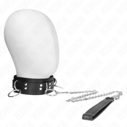 Kink - Collar Con Correa 80 Cm Esclavitud 3 Anillos 53 X 5 Cm de Kink Collar & Gag | Piumer