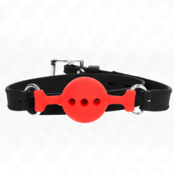 Kink - Mordaza 55 X 2 Cm De Bola 4 Cm De Silicona Completa Talla S Rojo Ajustable 35-51 Cm de Kink Collar & Gag | Piumer