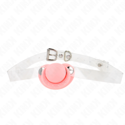 Kink - Mordaza Forma Chupete 5.5 X 4 Cm Rosa Ajustable 43-60 Cm de Kink Collar & Gag | Piumer