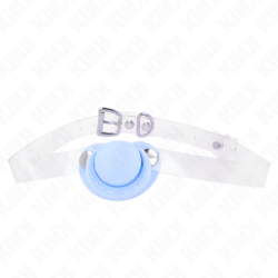 Kink - Mordaza Forma Chupete 5.5 X 4 Cm Celeste Ajustable 43-60 Cm de Kink Collar & Gag | Piumer