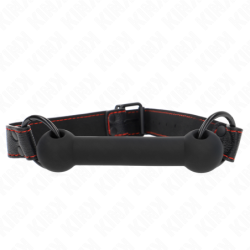 Kink - Mordaza Forma De Hueso Con Correa Polipiel Negro Ajustable 41-57 Cm de Kink Collar & Gag | Piumer