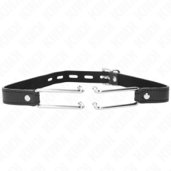 Kink - Mordaza Gancho De Metal 11.5 Cm Con Correa De Polipiel Ajustable 39-58 Cm X 2 Cm de Kink Collar & Gag | Piumer