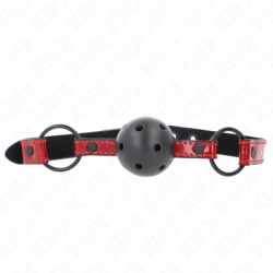 Kink - Mordaza De Bola 4.5 Cm De Polipiel Brillante 63.5 X 2 Cm Ajustable 41 X 59 Cm de Kink Collar & Gag | Piumer