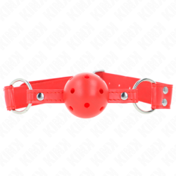 Kink - Mordaza De Bola 4.5 Cm Dura Hueca Rojo Completa 62 X 2 Cm de Kink Collar & Gag | Piumer
