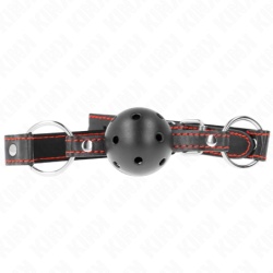 Kink - Mordaza De Bola 4.5 Cm Negra Dura Hueca Modelo 2 65 X 2.5 Cm de Kink Collar & Gag | Piumer