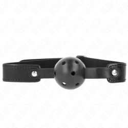 Kink - Mordaza De Bola 4.5 Cm Transpirable Negro 65 X 2.5 Cm de Kink Collar & Gag | Piumer