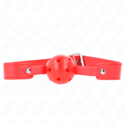 Kink - Mordaza De Bola 4.5 Cm Transpirable Rojo 65 X 2.5 Cm de Kink Collar & Gag | Piumer