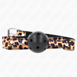 Kink - Mordaza De Bola 4.5 Cm Transpirable Leopardo 65 X 2.5 Cm de Kink Collar & Gag | Piumer