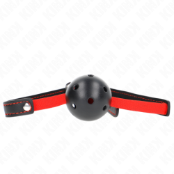 Kink - Mordaza De Bola 4.5 Cm Dura Hueca Con Cinturón Elástico 56 X 1.5 Cm de Kink Collar & Gag | Piumer