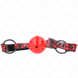 Kink - Mordaza De Bola 4.5 Cm Con Patrón De Diamante Modelo 1 64.5 Cm Ajustable 42- 60 Cm de Kink Collar & Gag | Piumer