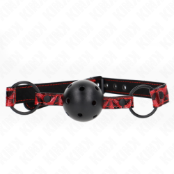 Kink - Mordaza De Bola 4.5 Cm Con Patrón De Diamante Modelo 2 64.5 Cm Ajustable 42- 60 Cm de Kink Collar & Gag | Piumer
