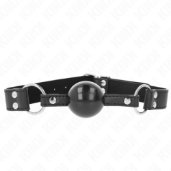 Kink - Mordaza De Bola 4 Cm Suave Y Sólida Con Correa De Polipiel 62 X 2.5 Cm Ajustable 42-58 Cm de Kink Collar & Gag | Piumer