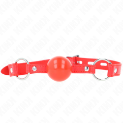Kink - Mordaza De Bola 4 Cm Tpe Con Candado Rojo 60 X 2 Cm de Kink Collar & Gag | Piumer
