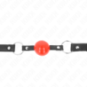 Kink - Mordaza De Bola 4 Cm Con Candado Bola Roja Correa Negra 60 X 2 Cm de Kink Collar & Gag | Piumer
