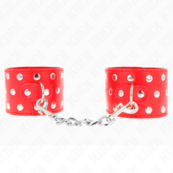 Kink - Muñequeras Con Cierre A Presión Lleno De Tachuelas Ajustable Rojo 19-24 Cm X 5.5 Cm de Kink Wrist Restraint | Piumer
