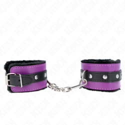 Kink - Muñequeras Forradas Premium Negro Con Correa Violeta / Negro Ajustable 17-29 Cm X 6 Cm de Kink Wrist Restraint | Piumer