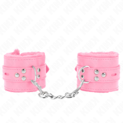 Kink - Muñequeras Forradas Con Agujeros Cuadrados Rosa Y Correa Rosa Ajustable 17-29 Cm X 6 Cm de Kink Wrist Restraint | Piumer