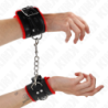 Kink - Muñequeras Forradas Con Agujeros Cuadrados Rojo Y Correa Negro Ajustable 17-29 Cm X 6 Cm de Kink Wrist Restraint | Piumer