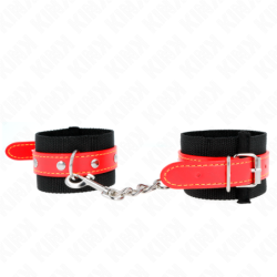 Kink - Muñequeras De Nylon Negro Con Correa Polipiel Rojo Ajustable 19-24 Cm X 5.5 Cm de Kink Wrist Restraint | Piumer