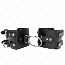 Kink - Muñequeras Fijas Con Anilla Y Tachuelas Negro Ajustable 17-22 Cm X 6.5 Cm de Kink Wrist Restraint | Piumer