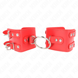 Kink - Muñequeras Fijas Con Anilla Y Tachuelas Rojo Ajustable 17-22 Cm X 6.5 Cm de Kink Wrist Restraint | Piumer