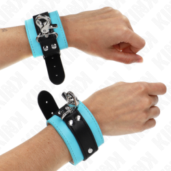 Kink - Muñequeras Con Cierre Premium Negro / Azul Ajustable 21-28 Cm X 5.5 Cm de Kink Wrist Restraint | Piumer