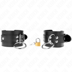 Kink - Muñequeras Con Bloqueo De Candado En Anillas Negro Ajustable 20-28 Cm X 5.5 Cm de Kink Wrist Restraint | Piumer