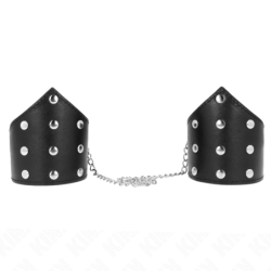 Kink - Muñequeras Estilo Puntiagudo Negro Con Cadena Ajustable 17-23 Cm X 8.5 Cm de Kink Wrist Restraint | Piumer