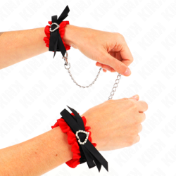 Kink - Muñequeras Elásticas De Encaje Con Detalle Corazón Rojo Ajustable 22-35 Cm de Kink Wrist Restraint | Piumer