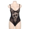 Subblime - Teddy Encaje Floral Y Con Flecos Negro Talla Grande de Subblime Queen Plus Size | Piumer