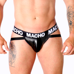 Macho - Mx25Nc Jock Cuero Negro de Macho Underwear - Talla S | Piumer