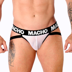 Macho - Mx26X1 Jock Rejilla Blanco de Macho Underwear - Talla M | Piumer