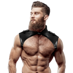 Arnés Brigade Ajustable Ecopiel Cuello Hombre de Fetish Submissive Attitude | Piumer