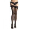 Leg Avenue - Medias De Rejilla Negra Con Detalle Superior De Encaje Y Lazo de Leg Avenue Hosiery | Piumer