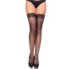 Leg Avenue - Medias Microrejilla Con Bordado Negro de Leg Avenue Hosiery | Piumer